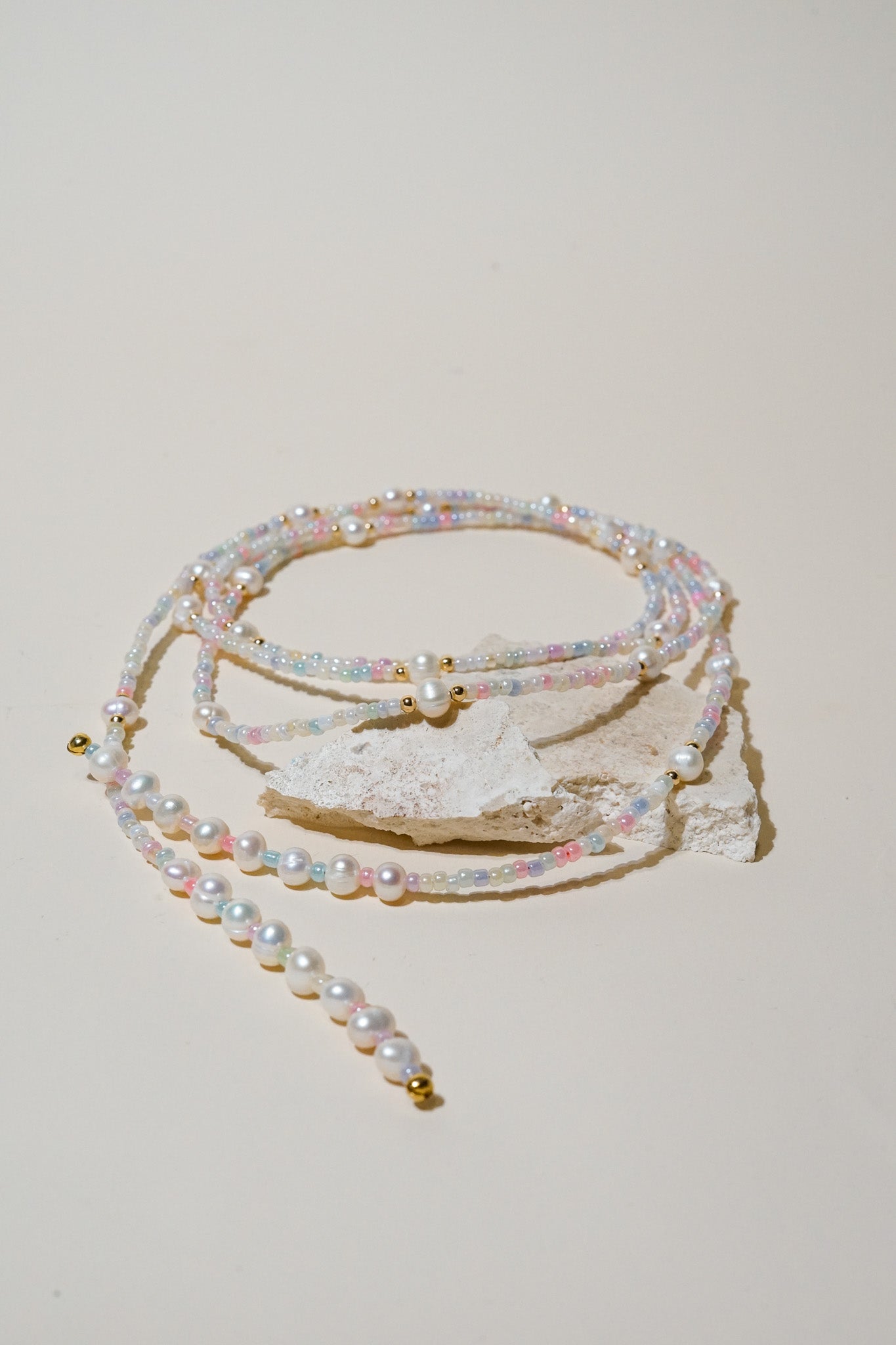 Druzy Moon Beaded Necklace