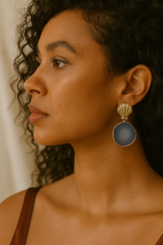 Agate Shell Earrings