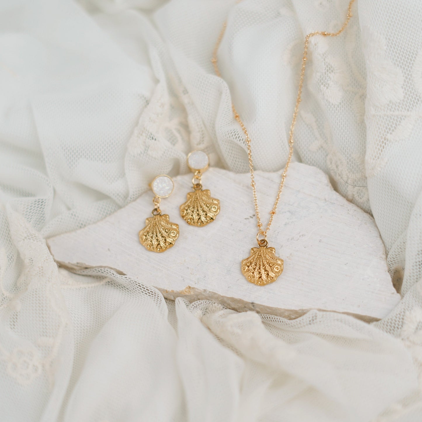 Druzy Shell Set